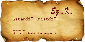 Sztahó Kristóf névjegykártya