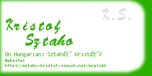 kristof sztaho business card